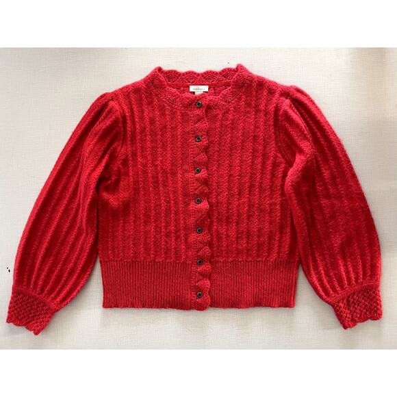 Sundance Sz L Alpine Kiss Cardigan Sweater Red Boho Cozy Grandma Christmas Soft - Picture 4 of 12
